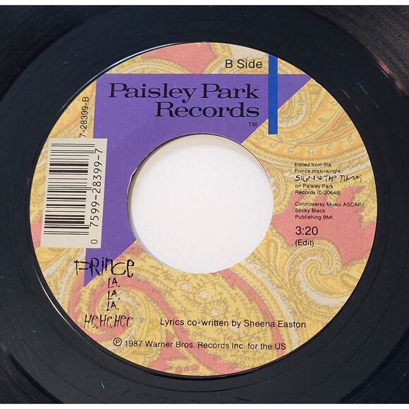 Prince Sign "O" The Times / La La La He He He 45 RPM Paisley Park VG+ 1987 Rock - Picture 2 of 2